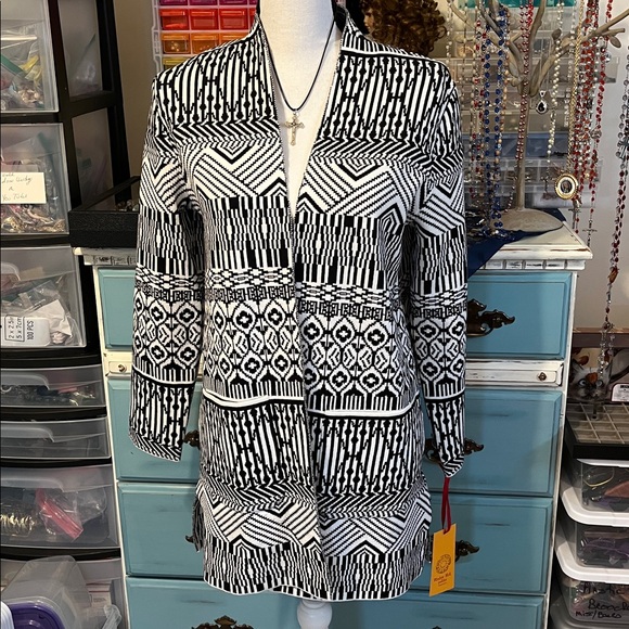 Ruby Rd. Sweaters - Ruby Rd, Black and White Cardigan, Size Small Petite, new w/tags